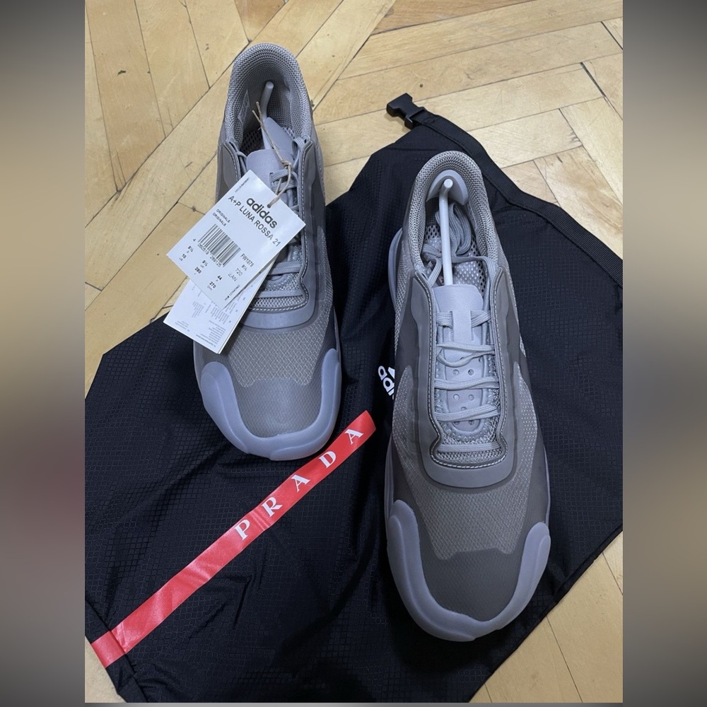 NWT A+P Luna Rossa 21 Adidas x Prada Sneakers in Gunmetal Grey, Size US 5 - Picture 5 of 14